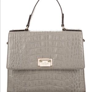 Kate Spade. Gray embossed leather satchel